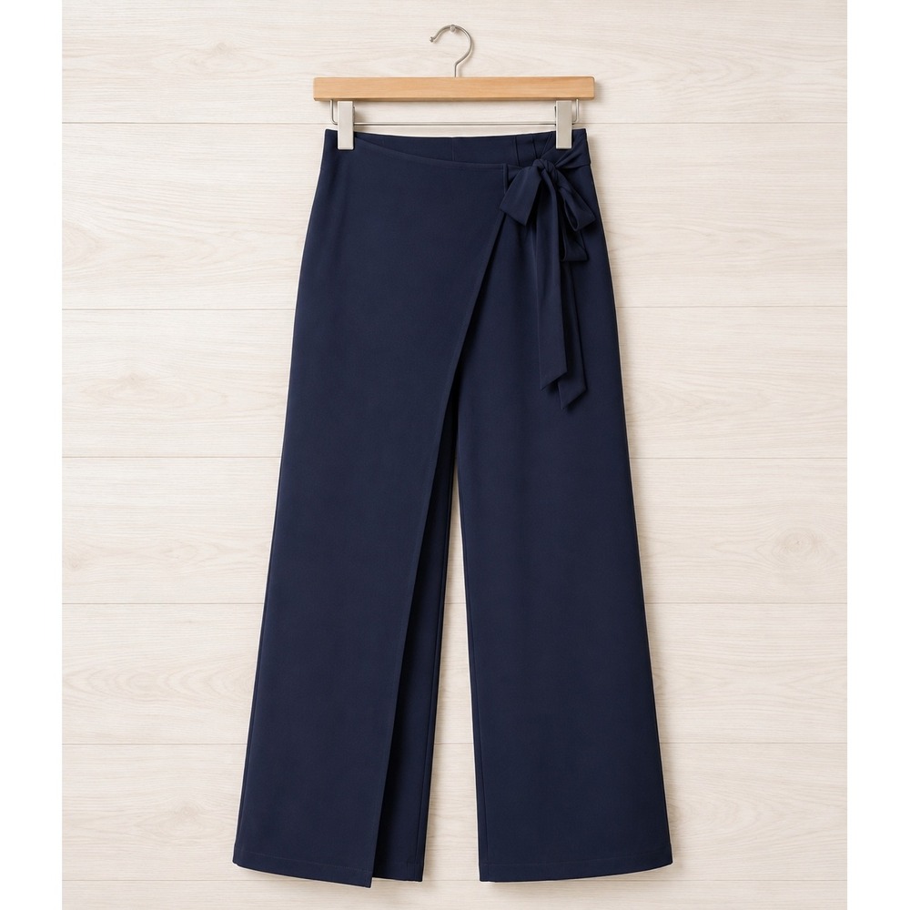 Halara Flex High Waisted Tie Side Wide Leg Work Pants Navy Medium NWT - Picture 2 of 5